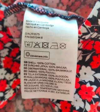 Blusa H&M un hombro floral Talla S
