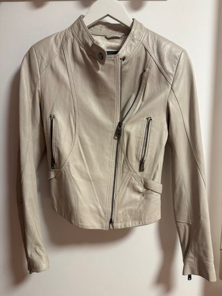 Chaqueta de Piel Color Crema