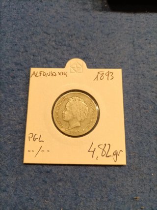 Moneda 1 Peseta Alfonso XIII 1893