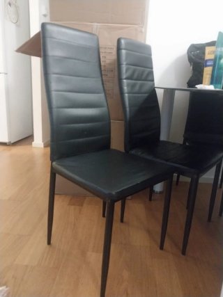 Juego de 6 sillas de comedor negras