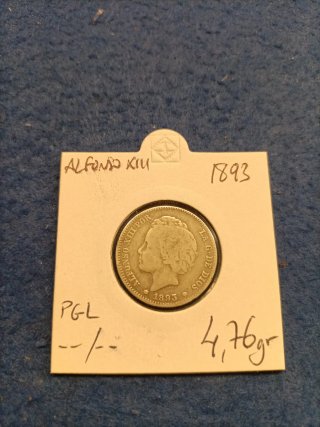 Moneda 1 Peseta Alfonso XIII 1893