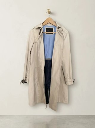 Gabardina Zara Beige y Azul