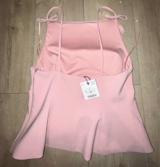 Top rosa tirantes lazo Zara
