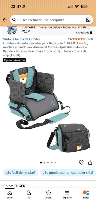 Trona Portátil Olmitos Diseño Tiger  NUEVA
