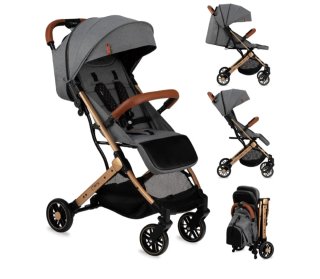 Silla de paseo bebé gris y marrón