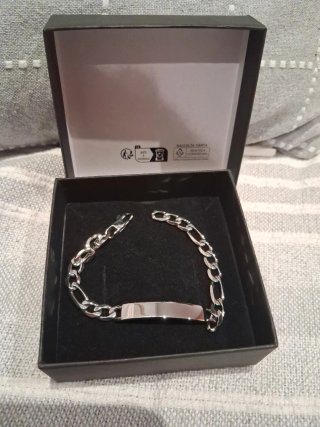 Pulsera Acero Inoxidable Placa Grabada