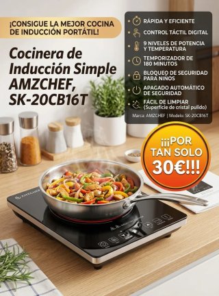 Placa Inducción AMZCHEF SK-20CB16T