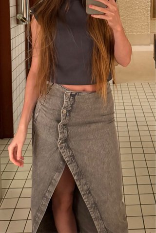 Falda vaquera gris