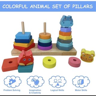 Juguete Didáctico de Madera con Animales