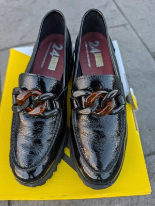 Mocasines 24HRS Negros Talla 38