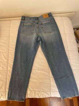 Pantalón Mom Stradivarius Azul