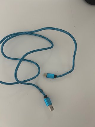 Cable Cargador USB-C Azul Trenzado