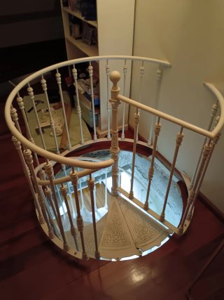Escalera de caracol forja blanca