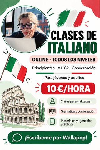 Clases particulares de italiano con profesora nati