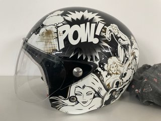 Casco Moto Diseño Cómic POW!