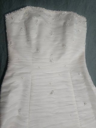 Vestido de novia palabra de honor con pedrería