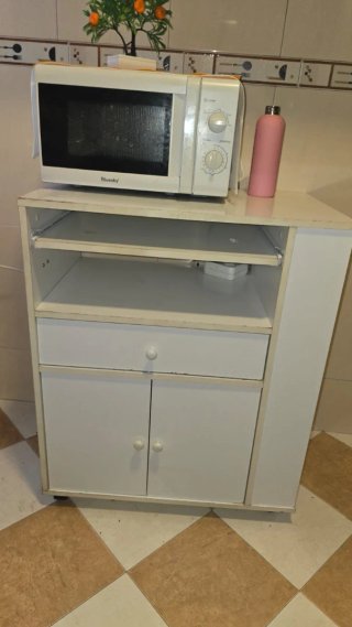 Mesa de cocina auxiliar blanca