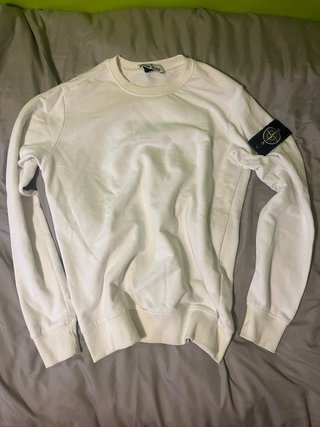 Sudadera Stone Island blanca con Parche