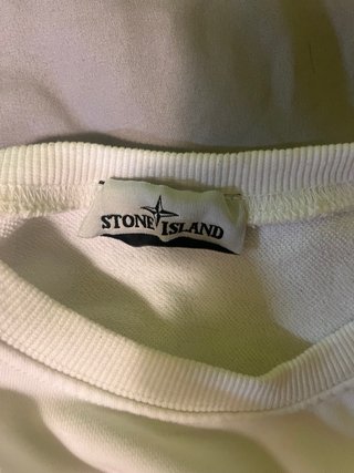 Sudadera Stone Island blanca con Parche