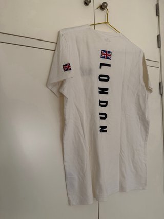 Camiseta Hollister London Blanca Talla M
