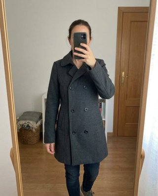 Abrigo paño marinero gris