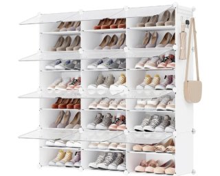 Zapatero modular blanco y beige