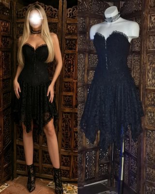 Vestido fiesta encaje reutilizado para Hallowen