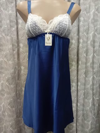 Camisón Terés Gelina XL encaje azul marino
