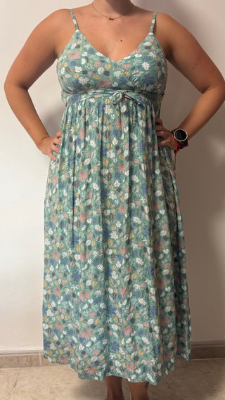 Vestido vintage floral verde