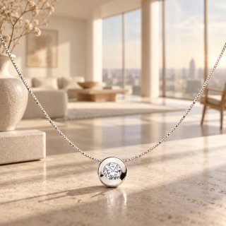 Colgante Chatón Circonita Oro Blanco 18k