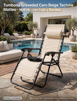 Tumbona Tectake Matteo Beige