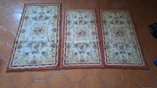 Set di 3 tappeti floreali