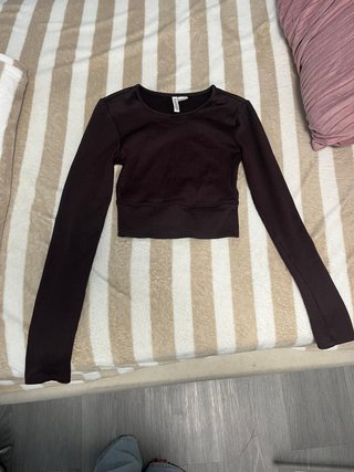 Blusa H&M manga larga marrón XS