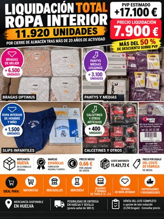 Liquidación Lote Ropa Interior 11.920 Unidades