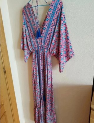 Vestido largo estampado talla L