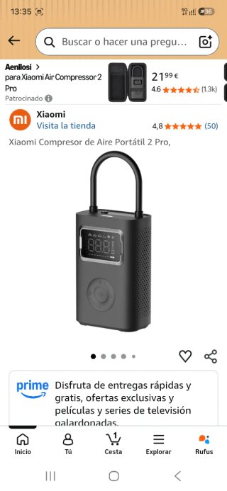 Compresor de Aire Portátil Xiaomi 2 Pro