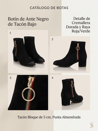 Botines Negros de Ante con Tacón