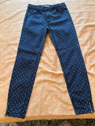 Pantalón Cropped Mango Lunares Talla 38