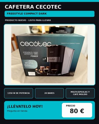 Cafetera Cecotec Freestyle Compact Dark