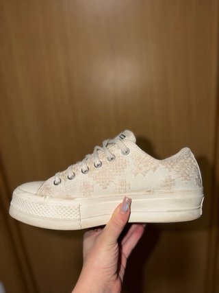 Converse Plataforma Bordado Tonal Beige