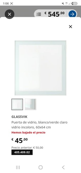 2 ante in vetro GLASSVIK Ikea incolore 60x64