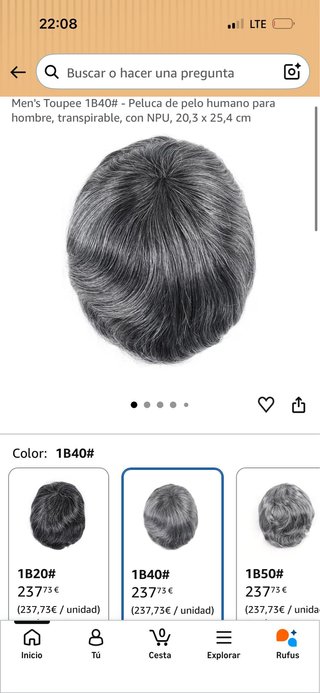 Peluca de pelo para hombre