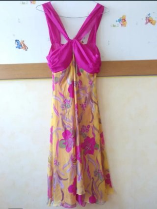 Vestido fiesta seda floral talla 42
