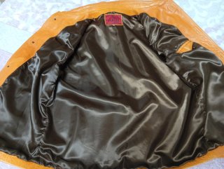 Chaqueta de piel hombre naranja