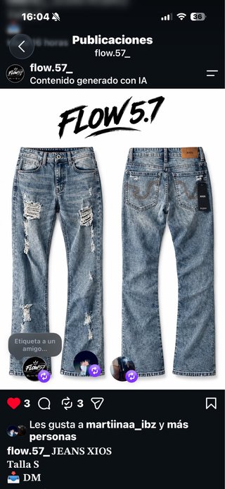 Vaqueros Xios Hombre Talla S