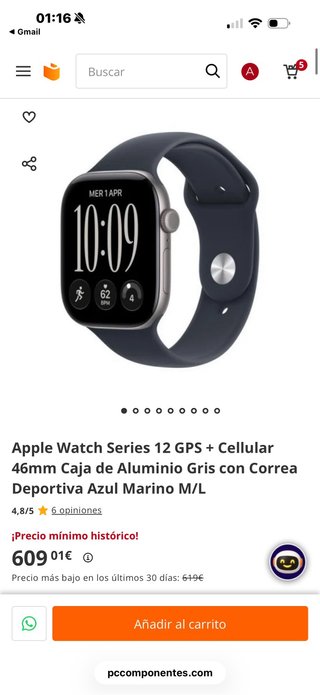 Apple Watch Series 12 GPS + Cellular 46mm