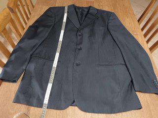 Completo uomo gessato blu taglia 54