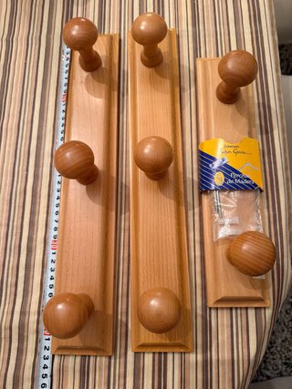 Set de 3 Percheros de Madera