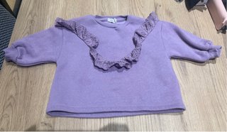 Sudadera bebé Sfera lila volantes encaje