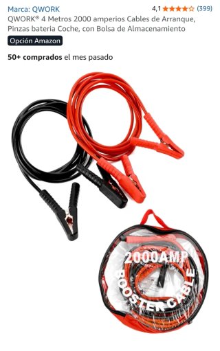 Cables Arranque Bateria QWORK 2000A 4mts con Bolsa